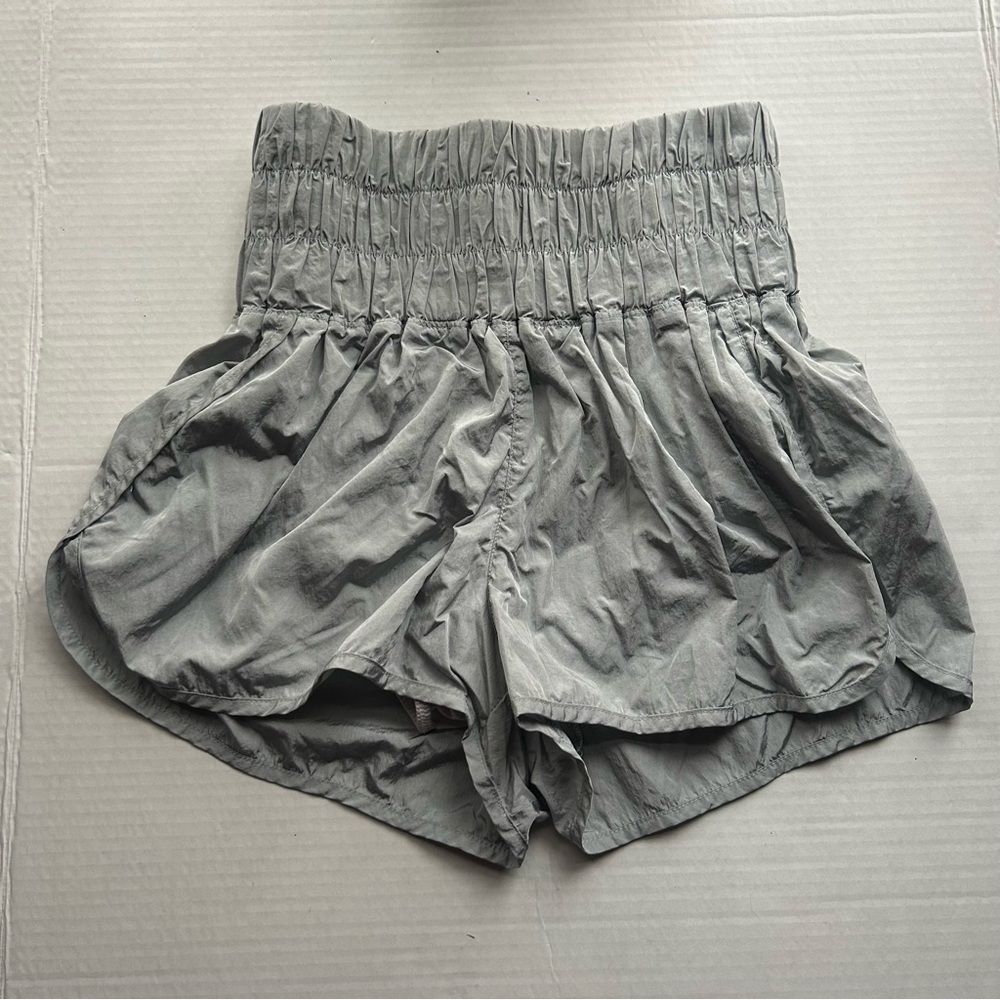 Free People Movement the Way Home Shorts Athletic Running, Medium, Silver Color
